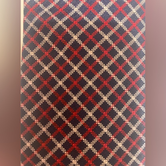 US POLO ASSN Handmade Men's Tie Red White Blue Plaid Polyester Necktie NEW - Picture 2 of 9